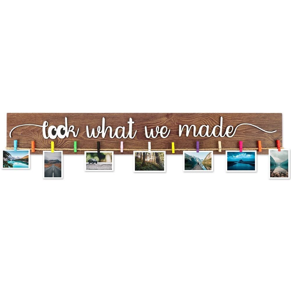 3822 Look What We Made Sign With Clips, Artwork Display Kid Art Organizer